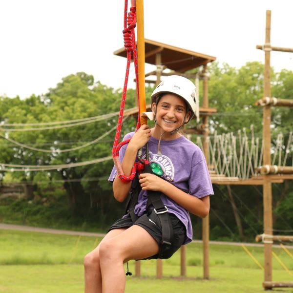 Ziplining at Camp