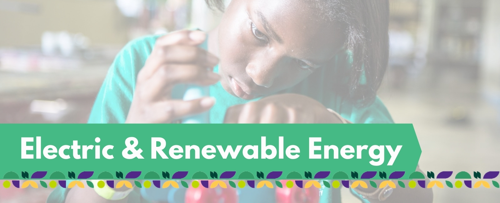 Electric and Renewable Energy Banner with Text