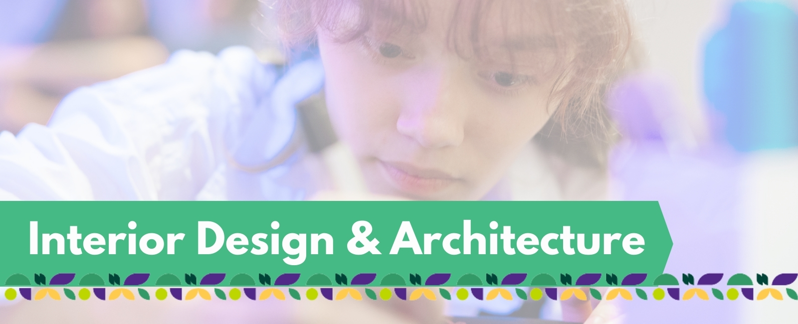 interior design + architecture project banner with text